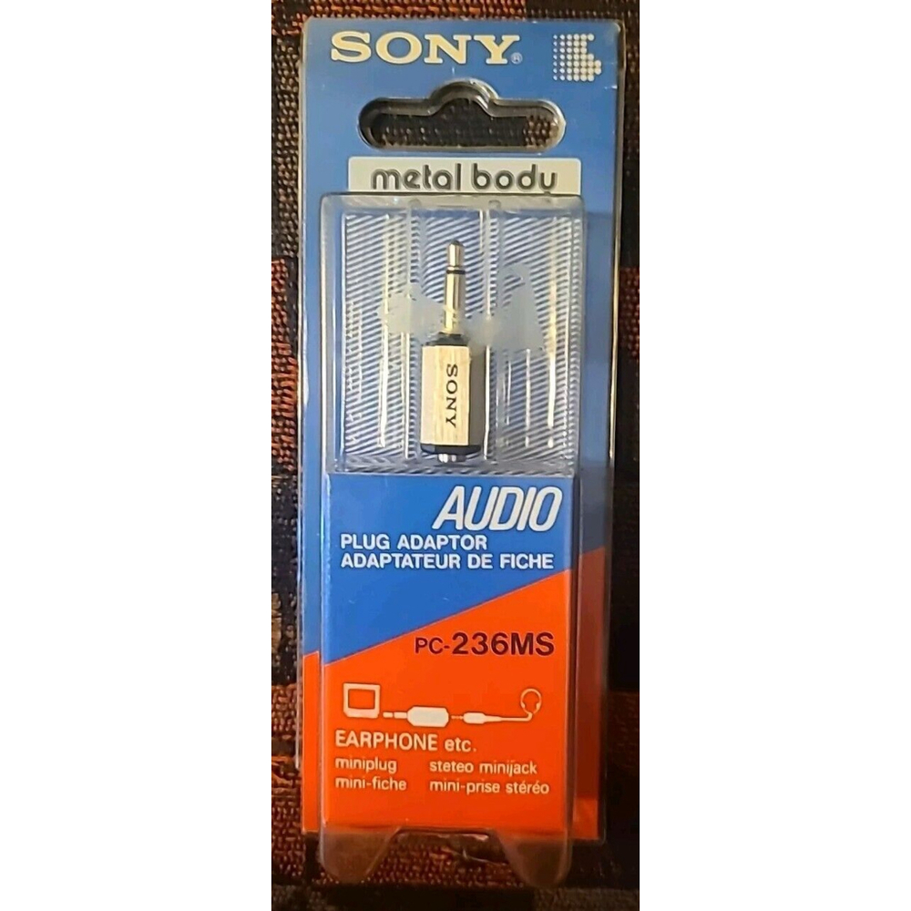 Vintage 1987 Sony PC-236MS Metal Body Audio Plug Adaptor Earphone Mini Plug Jack